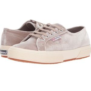 Grey Velvet Superga Sneakers